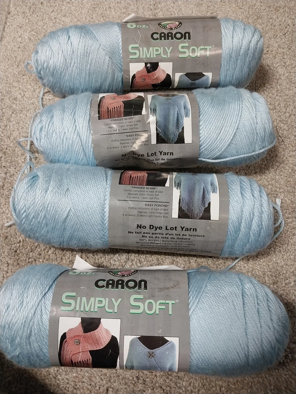 Caron Simply Soft Yarn - Soft Blue - Picture 2 of 5